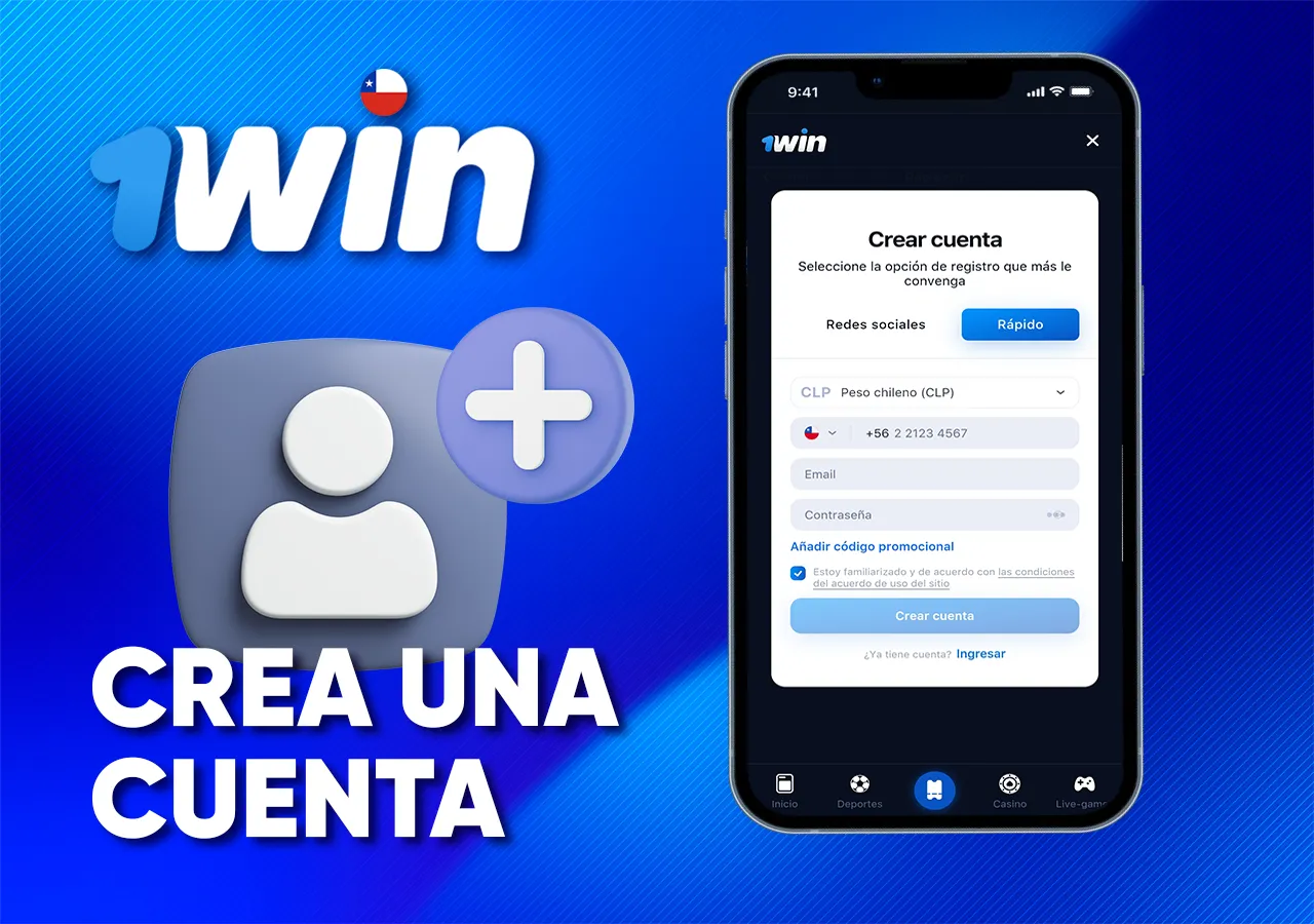 Instrucciones para crear una cuenta en la aplicación móvil.
